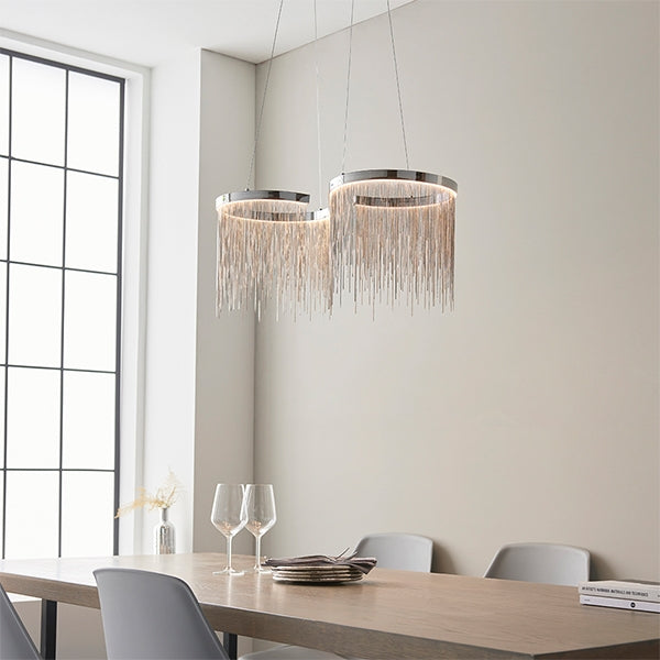 Orphelia Ceiling Pendant Light In Polished Chrome And Silver