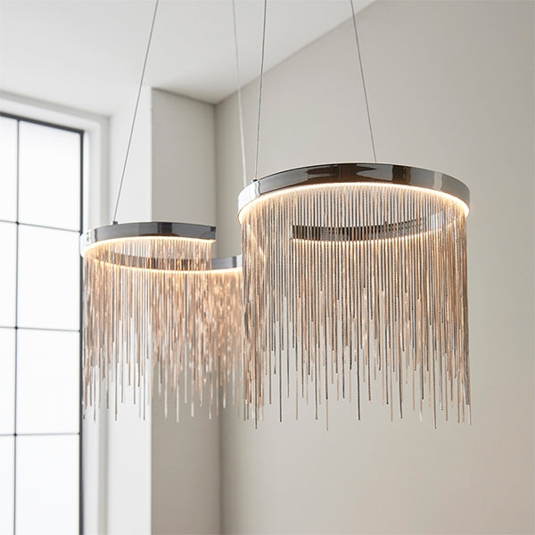 Orphelia Ceiling Pendant Light In Polished Chrome And Silver