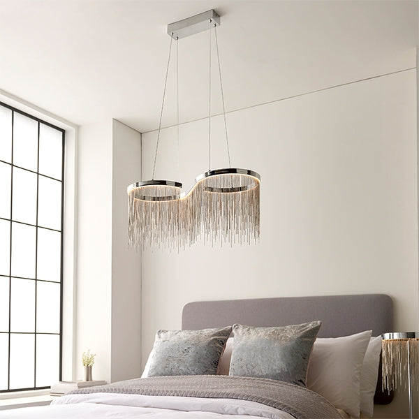 Orphelia Ceiling Pendant Light In Polished Chrome And Silver