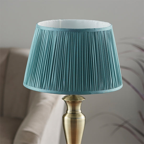 Oslo And Freya Medium Fir Shade Table Lamp In Antique Brass