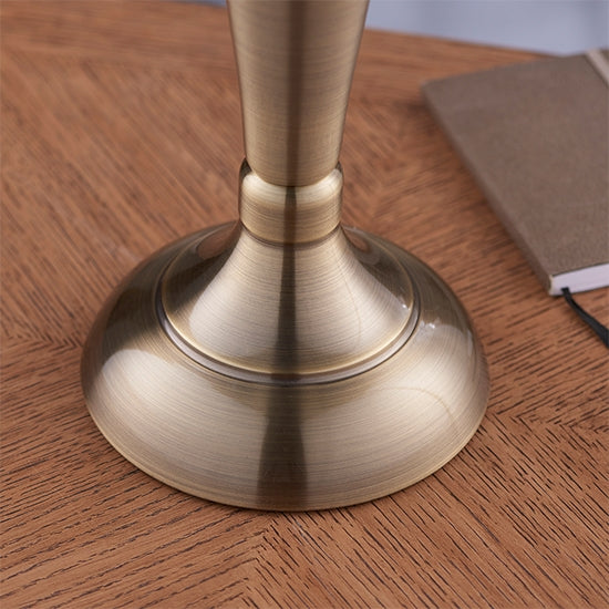 Oslo And Freya Medium Oyster Shade Table Lamp In Antique Brass