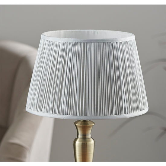 Oslo And Freya Small Silver Shade Table Lamp In Antique Brass