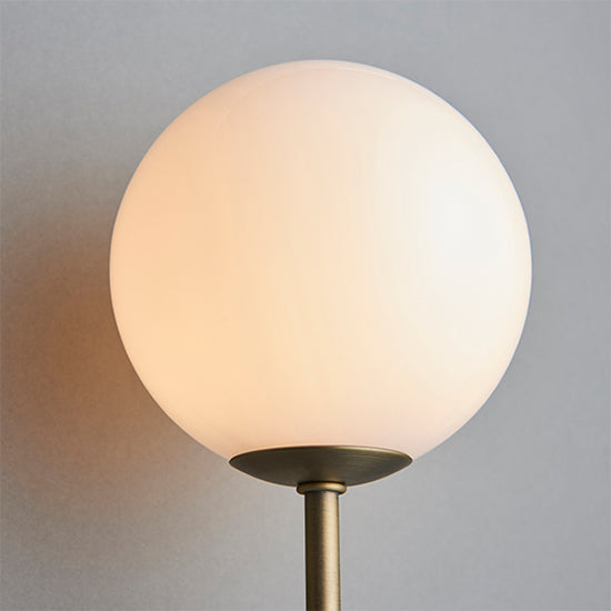 Otto Gloss Opal Blown Glass Shade Wall Light In Matt Antique