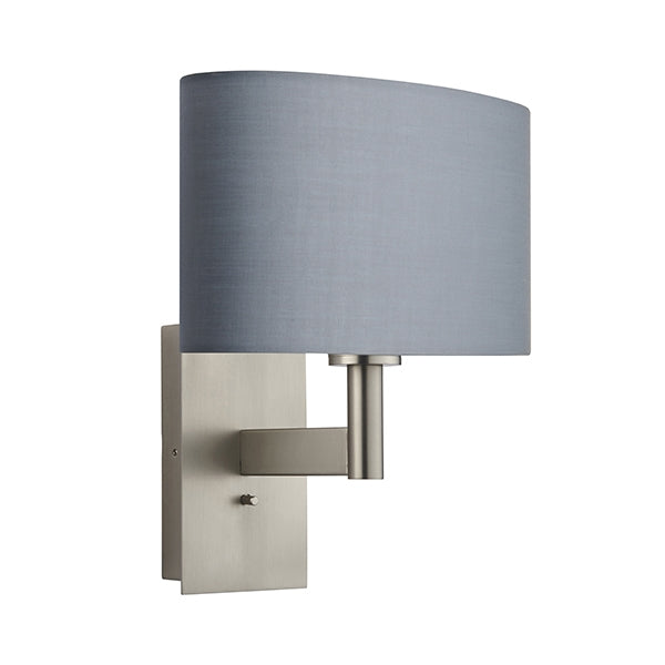 Owen Grey Ellipse Shade Wall Light With USB In Matt Nickel