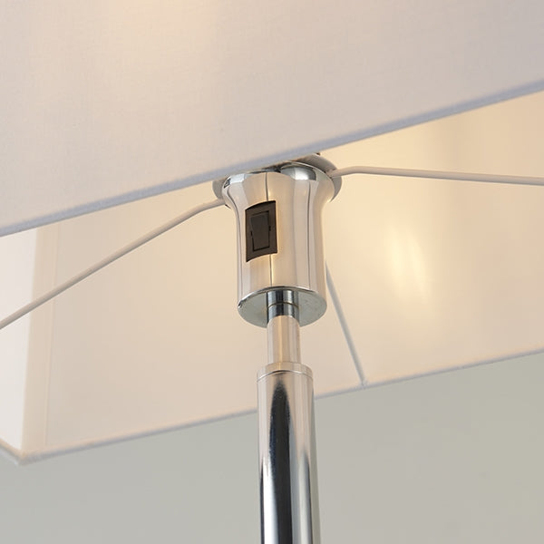 Owen Rectangular White Shade Floor Lamp In Polished Chrome
