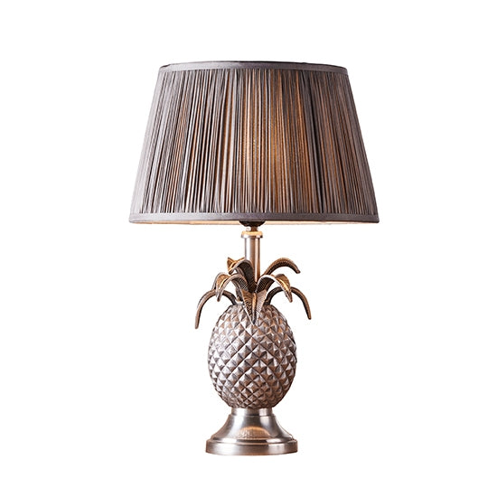 Pineapple And Freya Charcoal Shade Table Lamp In Pewter Effect