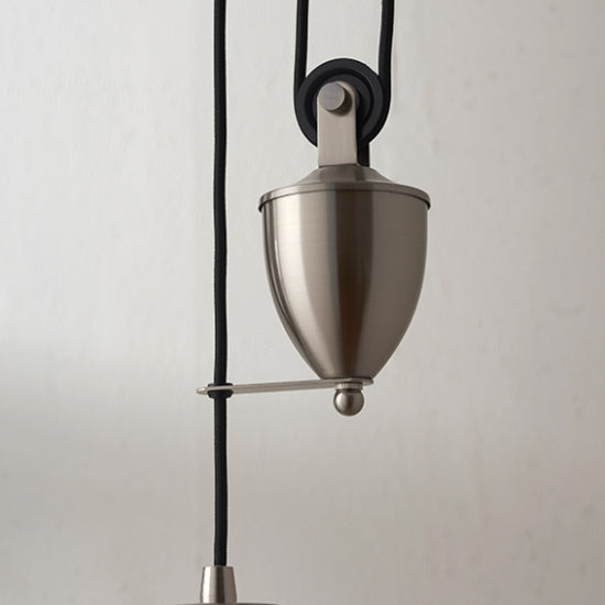 Polka Rise And Fall LED Ceiling Pendant Light In Satin Nickel