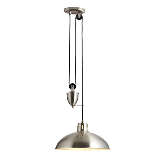 Polka Rise And Fall LED Ceiling Pendant Light In Satin Nickel