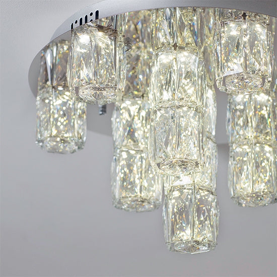 Prisma 15 Lights Flush Ceiling Light In Polished Chrome