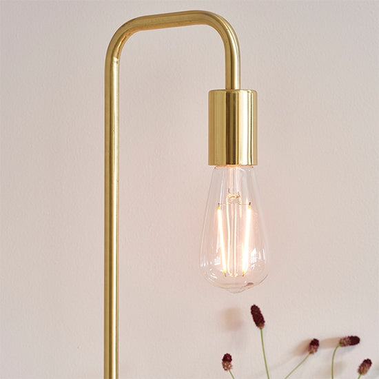 Rubens LED Table Lamp In Satin Brass