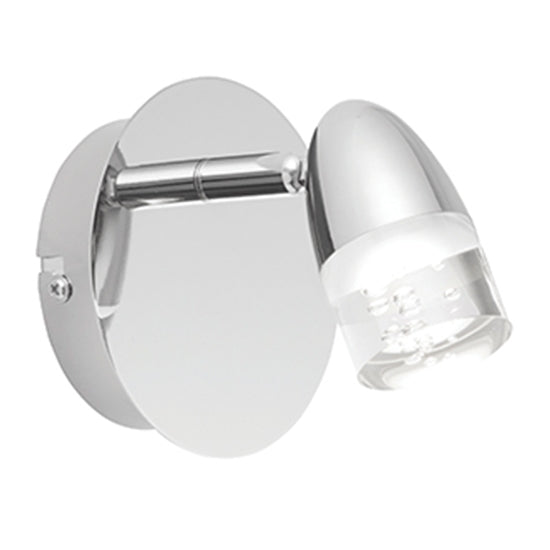 Saul LED Single Wall Light In Bright Nickel