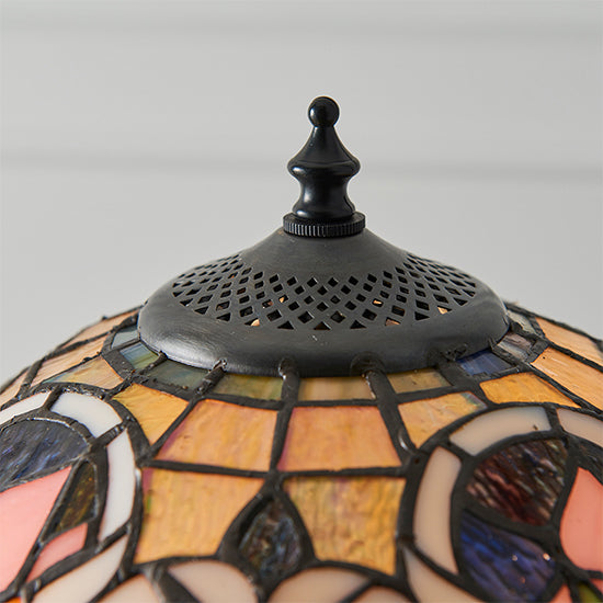 Sullivan Tiffany Glass Medium Table Lamp In Dark Bronze