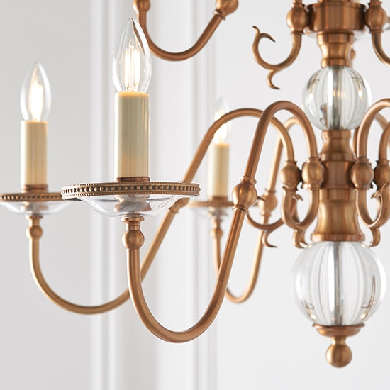 Tilburg 9 Lights Ceiling Pendant Light In Antique Brass