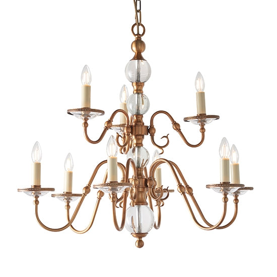 Tilburg 9 Lights Ceiling Pendant Light In Antique Brass