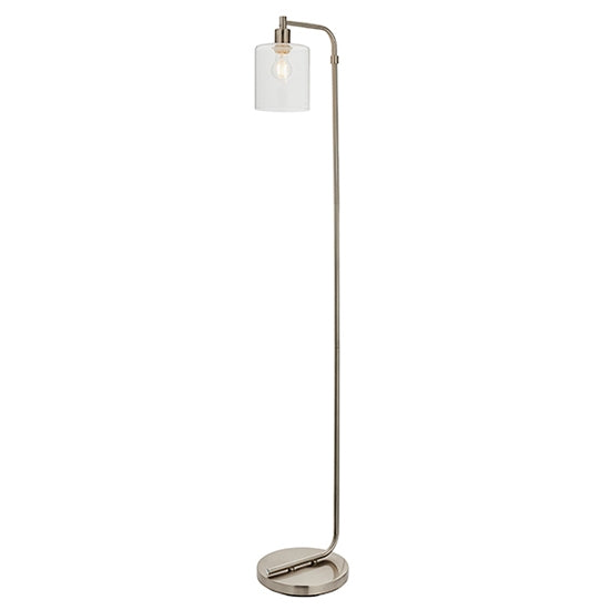 Toledo Clear Glass Floor Lamp In Brushed Nickel