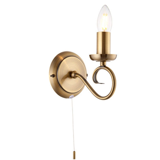 Trafford Wall Light In Antique Brass