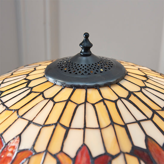 Vesta Medium Tiffany Glass Table Lamp In Dark Bronze