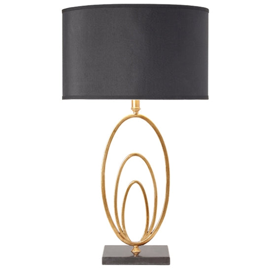 Vilana Table Lamp In Antique Gold Leaf And Black Marble Base