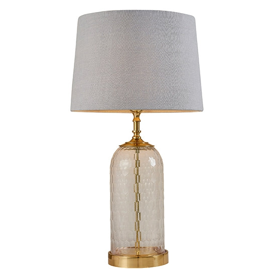 Wistow And Mia Charcoal Shade Table Lamp In Clear Glass Base