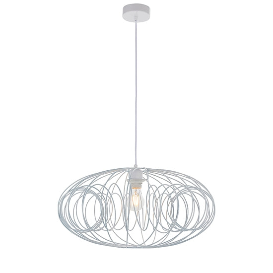 Yara Curved Loop Wire Pendant Shade In Matt White